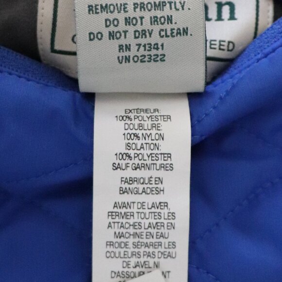 L.L. Bean Womens Blue Lrg Reversible Insulated Quilted Full Zip Lightweight Vest - Picture 16 of 16